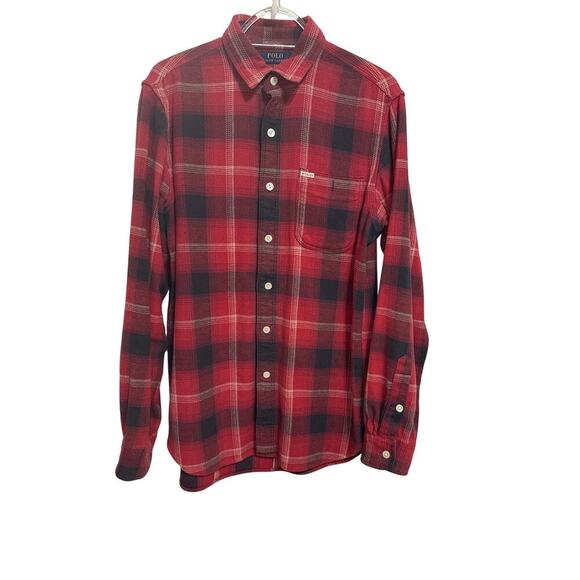 Polo Ralph Lauren Mens Red Plaid Flannel Lumberjack Button Shirt Size S - Picture 1 of 9